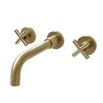 Brass Black Concealed Bathroom Basin Sink Tap Double Handle Wall Mount Hot And Cold Concealed Basin Mixer