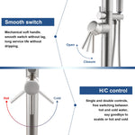 Freestanding Outdoor Shower, Outdoor Shower Kit for Pool Garden/Backyard/Beach Courtyard, Outside Shower Column with 10” Rain Shower Head and Handheld, Matte Black