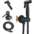 Brushed Rose Gold Hand-held Bidet Sprayer Wall-mount Bathroom Toilet Faucet with Stand Hybrid Hot Cold Water