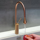 Pull-Out Kitchen Faucet 360° Swivel Chrome Kitchen Sink Faucet Water Drop Brass Single Handle Sink Faucet