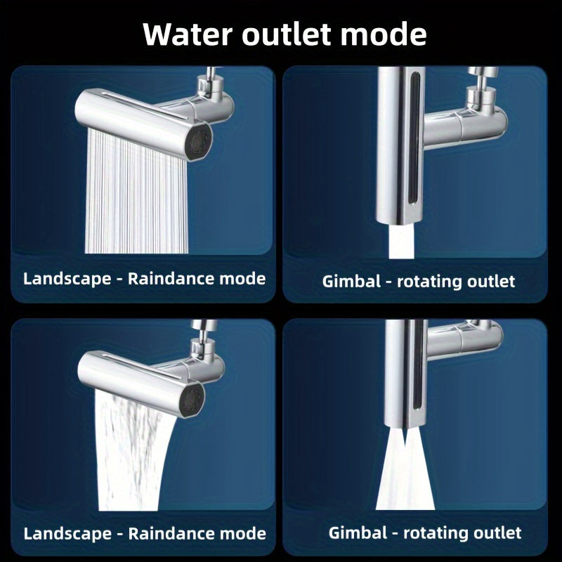 4 Modes Waterfall Kitchen Faucets Sprayer Head Anti Splash Adapter 720 Degree Swivel Rotating Fly Rain Faucet Extender - WELQUEEN HOME DECOR