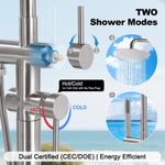Freestanding Outdoor Shower with Hose Hookup Height Adjustable Free Standing Outdoor Showers for Backyard Poolside Floor Mounted