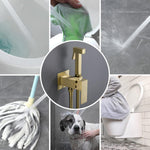 Gold Brass Bidet Faucets Handheld Bidet Sprayer Set For Toilet Crane Women's Washer Bathroom Shattaf Sprayer Hygienic Shower