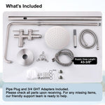 Freestanding Outdoor Shower with Hose Hookup Height Adjustable Free Standing Outdoor Showers for Backyard Poolside Floor Mounted