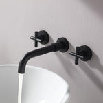 Brass Black Concealed Bathroom Basin Sink Tap Double Handle Wall Mount Hot And Cold Concealed Basin Mixer