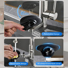 Kitchen Faucet with Cup Washer Pull Down Sprayer Stainless Steel Kitchen Sink Faucet with Deck Plate Glass Rinser Single Hole Brushed Nickel