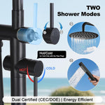 Freestanding Outdoor Shower with Hose Hookup Height Adjustable Free Standing Outdoor Showers for Backyard Poolside Floor Mounted