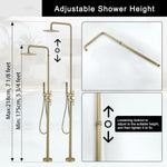 Freestanding Outdoor Shower Column Height Adjustable Outside Showers for Backyard Garden Pool Beach Outdoor Shower Fixtures with 10” Rain Shower Head and Handheld
