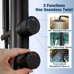 Freestanding Outdoor Shower Kit, Marine Grade 316 Stainless Steel Poolside Shower with Rainfall, Handheld Spray & Foot Rinse, Floor-Mounted Backyard Fixture for Pool Garden Beach
