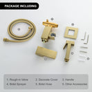 Gold Brass Bidet Faucets Handheld Bidet Sprayer Set For Toilet Crane Women's Washer Bathroom Shattaf Sprayer Hygienic Shower