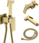 Gold Brass Bidet Faucets Handheld Bidet Sprayer Set For Toilet Crane Women's Washer Bathroom Shattaf Sprayer Hygienic Shower