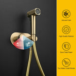 Brass Portable Toilet Bidet Sprayer Faucet Hot Cold Water Mixer Handheld Hygienic Shower Bidet Set Toilet Bidet Tap Black Gold