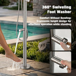 Freestanding Outdoor Shower Kit, Marine Grade 316 Stainless Steel Poolside Shower with Rainfall, Handheld Spray & Foot Rinse, Floor-Mounted Backyard Fixture for Pool Garden Beach