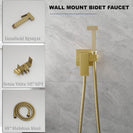 Gold Brass Bidet Faucets Handheld Bidet Sprayer Set For Toilet Crane Women's Washer Bathroom Shattaf Sprayer Hygienic Shower
