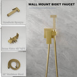 Gold Brass Bidet Faucets Handheld Bidet Sprayer Set For Toilet Crane Women's Washer Bathroom Shattaf Sprayer Hygienic Shower