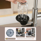 Kitchen Faucet with Cup Washer Pull Down Sprayer Stainless Steel Kitchen Sink Faucet with Deck Plate Glass Rinser Single Hole Brushed Nickel