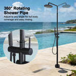Freestanding Outdoor Shower with Hose Hookup Height Adjustable Free Standing Outdoor Showers for Backyard Poolside Floor Mounted
