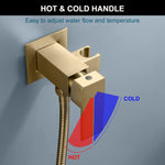 Gold Brass Bidet Faucets Handheld Bidet Sprayer Set For Toilet Crane Women's Washer Bathroom Shattaf Sprayer Hygienic Shower