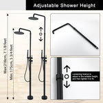 Freestanding Outdoor Shower Column Height Adjustable Outside Showers for Backyard Garden Pool Beach Outdoor Shower Fixtures with 10” Rain Shower Head and Handheld
