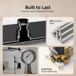 Black Shower Combo Set Stainless Steel Shower Systems with Rain Shower and Handheld Shower Trim Kit with Rough-In Valve