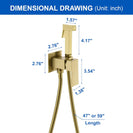 Gold Brass Bidet Faucets Handheld Bidet Sprayer Set For Toilet Crane Women's Washer Bathroom Shattaf Sprayer Hygienic Shower