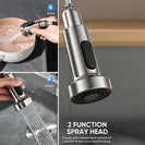 Pull Down Kitchen Faucet with Cup Washer Stainless Steel Kitchen Sink Faucet with Deck Plate Glass Rinser Cleaning Single Hole Faucet