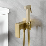 Gold Brass Bidet Faucets Handheld Bidet Sprayer Set For Toilet Crane Women's Washer Bathroom Shattaf Sprayer Hygienic Shower