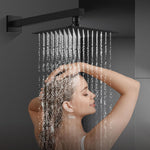 Rain Shower System Brass Fixed Shower Head Rain Mixer Shower Combo Wall Mount Shower Trim Kit with Rough-in Valve