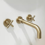 Brass Black Concealed Bathroom Basin Sink Tap Double Handle Wall Mount Hot And Cold Concealed Basin Mixer