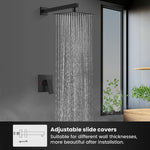 Rain Shower System Brass Fixed Shower Head Rain Mixer Shower Combo Wall Mount Shower Trim Kit with Rough-in Valve