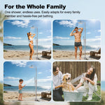 Freestanding Outdoor Shower with Hose Hookup Height Adjustable Free Standing Outdoor Showers for Backyard Poolside Floor Mounted