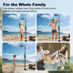 Freestanding Outdoor Shower with Hose Hookup Height Adjustable Free Standing Outdoor Showers for Backyard Poolside Floor Mounted