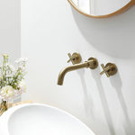 Brass Black Concealed Bathroom Basin Sink Tap Double Handle Wall Mount Hot And Cold Concealed Basin Mixer