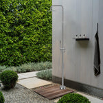 Freestanding Outdoor Shower Column Height Adjustable Outside Showers for Backyard Garden Pool Beach Outdoor Shower Fixtures with 10” Rain Shower Head and Handheld