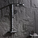 Brass Thermostatic Shower System with Overhead Rainfall & Handheld Spray Water-Saving Multi-Function Spa Bath Fixture