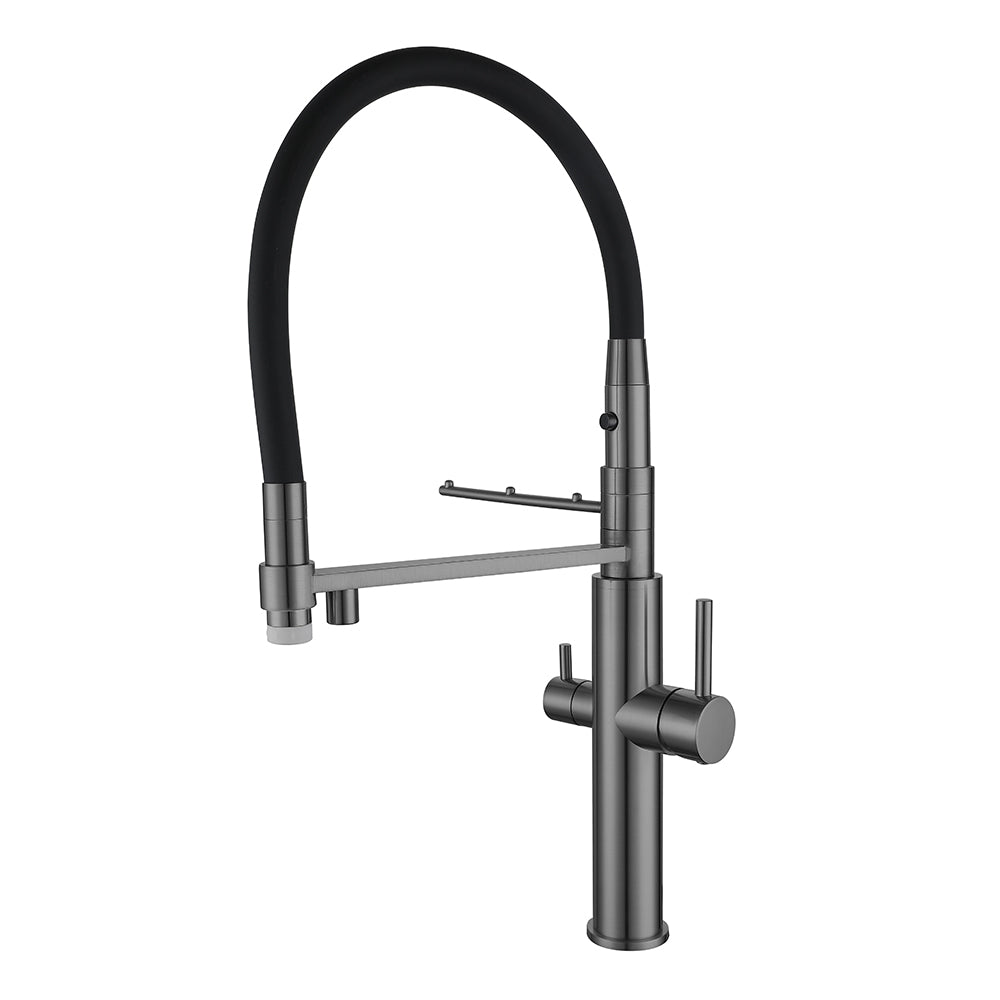 Kitchen Faucet Single-Hole Dual Handle Pull-Out Spout With Water Filtering - WELQUEEN HOME DECOR