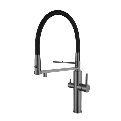 Brass Dual Handle Filter Kitchen Faucet With Towel Hanger - WELQUEEN HOME DECOR
