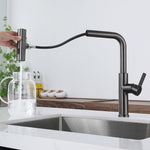 Multifunctional Pull-Out Waterfall Kitchen Faucets Rotatable Kitchen Sink Water Tap