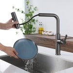 Multifunctional Pull-Out Waterfall Kitchen Faucets Rotatable Kitchen Sink Water Tap
