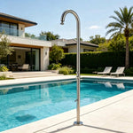 Outdoor Shower Faucet Set Swimming Pool Bathroom Shower Column Garden Beach Large Nozzle Floor standing Mixer Taps