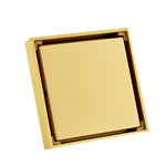 100% Solid Brass Square Bathroom Shower Floor Drain Tile Insert Invisible Water Filter Black Gold Chrome Nickel Brushed