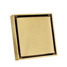 100% Solid Brass Square Bathroom Shower Floor Drain Tile Insert Invisible Water Filter Black Gold Chrome Nickel Brushed