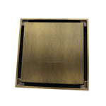 100% Solid Brass Square Bathroom Shower Floor Drain Tile Insert Invisible Water Filter Black Gold Chrome Nickel Brushed