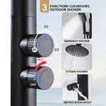 316 Marine Grade Stainless Steel Free Standing Outdoor Shower with Foot Wash, 3-Function Matte Black Shower Kit with 10''Rain Shower Head,Outdoor Shower Fixture for Yard Beach Poolside Garden