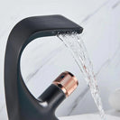 Black Faucet Bathroom Sink Faucets Hot Cold Water Mixer Crane Deck Mounted Single Hole Bath Tap