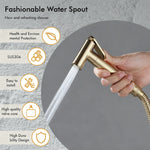 Brushed Rose Gold Hand-held Bidet Sprayer Wall-mount Bathroom Toilet Faucet with Stand Hybrid Hot Cold Water