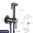 Brushed Rose Gold Hand-held Bidet Sprayer Wall-mount Bathroom Toilet Faucet with Stand Hybrid Hot Cold Water