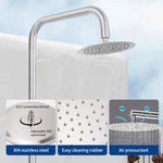 316 Stainless Steel Outdoor Shower Column Set Freestanding Garden Swimming Pool Rain Outdoor Shower Set