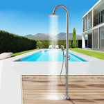 Shower Column Set Stainless Steel Brushed Outdoor Bathing Bath Hot and Cold Water Swimming Pool