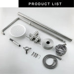 Outdoor Floor Standing Shower Set Freestanding Garden Shower Kit Black Brushed Finish Weather-Resistant Durable Design